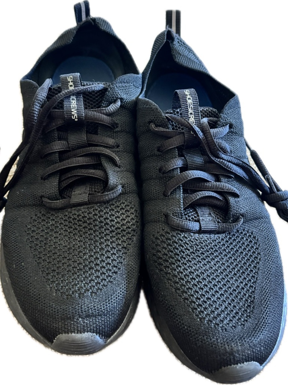 Shoes For Crews Women's Black Knit Lace-Up Sneakers